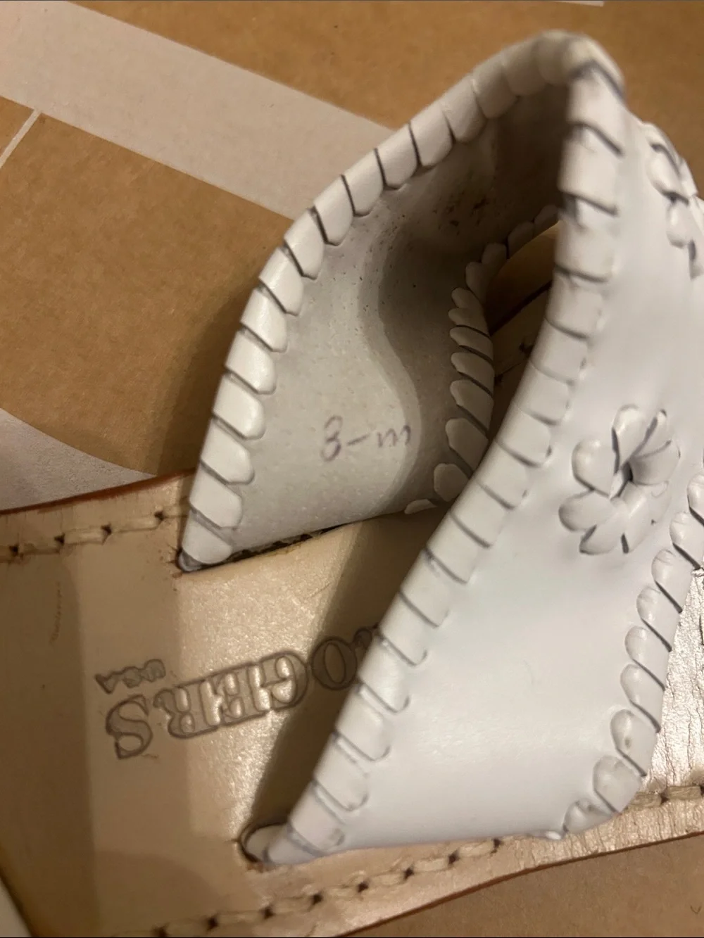 Jack Rogers White leather sandal